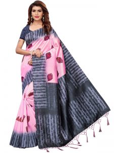 Nagma Pankh Peach Printed Mysore Art Silk Kanjivaram Sarees With Blouse