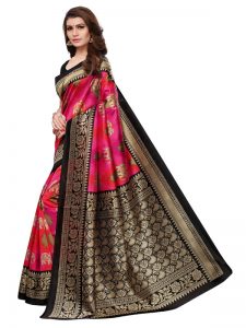 Saanvika Elephant 02 Printed Mysore Art Silk Kanjivaram Sarees With Blouse