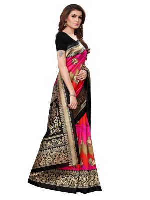 Saanvika Peacock 02 Printed Mysore Art Silk Kanjivaram Sarees With Blouse