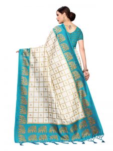 Wedding Rama Printed Mysore Art Silk Kanjivaram Sarees With Blouse