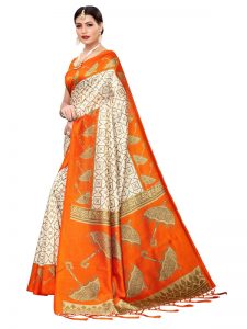 Wedding Umbrella Fenta Printed Mysore Art Silk Kanjivaram Sarees With Blouse