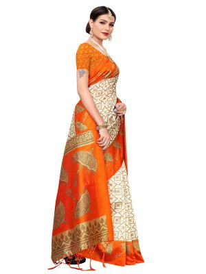 Wedding Umbrella Fenta Printed Mysore Art Silk Kanjivaram Sarees With Blouse