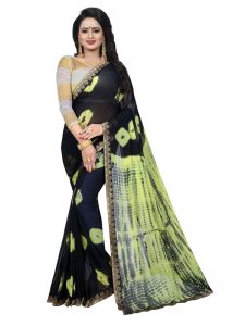 Jaquard Lemon Shiffon Saree With Blouse