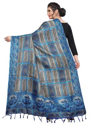 Blue Khadi Dupatta