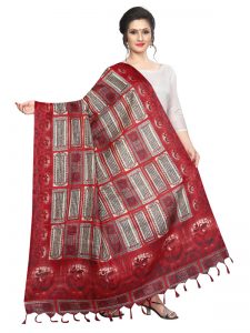 Red Khadi Dupatta