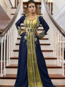 Morrocon Style Dark Blue Color Kaftan