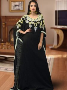 Modest Free Size Kaftan Black Color