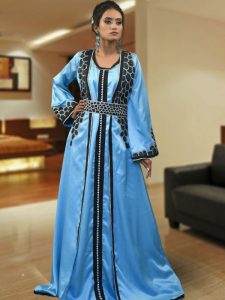 Firoji Color Moroccan Style Kaftan