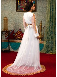 White Color Morrocon Style Wedding Dress