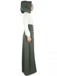 Womens Abaya White Color Fancy