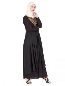 Womens Abaya Black Color Embroidery Wear