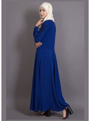 Womens Abaya Blue & Black Color Embroidery Wear