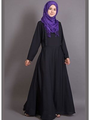 Womens Abaya Black Color Evening Dress