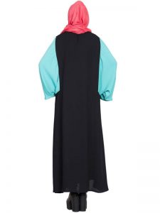 Womens Abaya Black & Blue Color Casual Wear