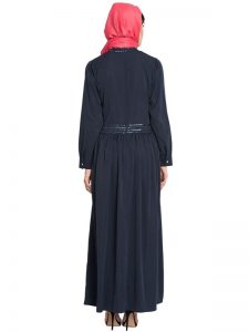 Womens Abaya Blue Color Evening Dress