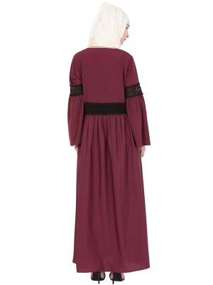 Womens Abaya Maroon Color Graceful