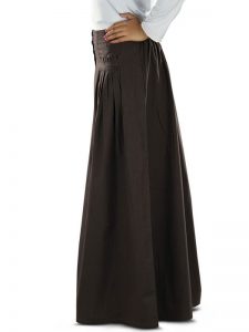 Brown Color Skirt-Poplin Skirt