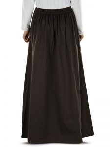 Brown Color Skirt-Poplin Skirt