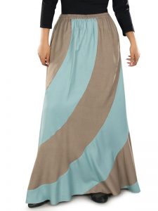 Brown And Blue Color Skirt-Rayon Skirt