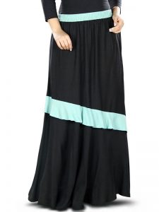Black And Blue Color Skirt-Rayon Skirt