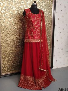 Buy New Alia Bhatt Maroon Celebrity Wear Sharara Pattern Dress