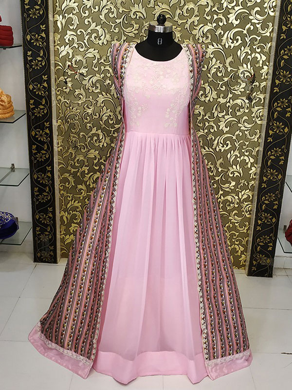 Buy Buy New Madhuri Pink Villa Madhuri Dixit Celebrity Wear Gown Online ...