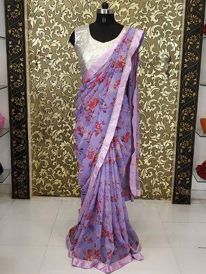 New Arrivals Shilpa Shetty Magenta Georgette Celebrity Wear Saree
