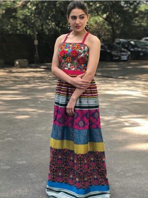 New Gota Jari Silk Sara Ali Khan Celebrity Wear Stylish Kurits