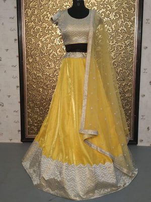 New Arrivals Wedvibes Yellow Designer Lehenga Choli