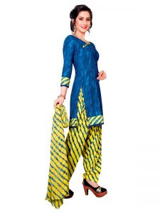 French Crepe Printed Dress Material With Shiffon Dupatta Suit-1120