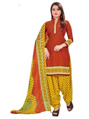 French Crepe Printed Dress Material With Shiffon Dupatta Suit-1138
