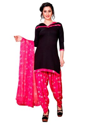 French Crepe Printed Dress Material With Shiffon Dupatta Suit-1143 C