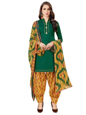 French Crepe Printed Dress Material With Shiffon Dupatta Suit-1174