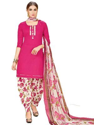French Crepe Printed Dress Material With Shiffon Dupatta Suit-1180