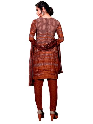 French Crepe Printed Dress Material With Shiffon Dupatta Suit-1195