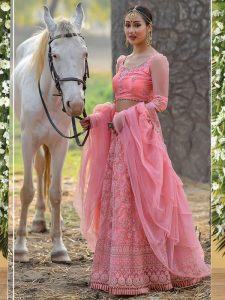 Pink Colour Net Resham & Zari Work Lehenga Choli