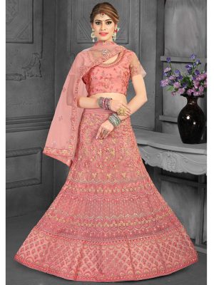 Hot Pink Floral Gota Lehenga – Aneesh Agarwaal