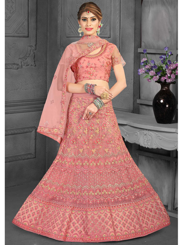 Red and light pink bridal lehenga | Bridal lehenga red, Pink bridal lehenga,  Indian bridal