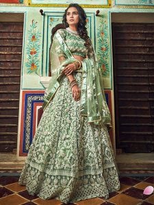 Sea Green Colour Net Thread Work Lehenga Choli