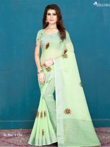 Light Green Khadi Silk Digital Print Saree