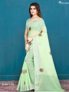 Light Green Khadi Silk Digital Print Saree