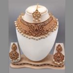 Red Colour Bridal Wedding Jewellery Alloy And Copper Necklace Sets for Women