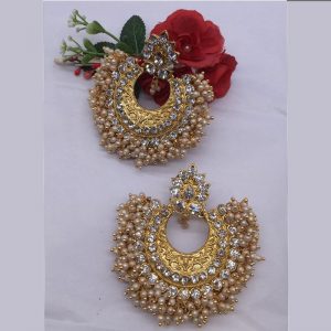 Designer Gold Colour Alloy And Copper Latest Earrings for women