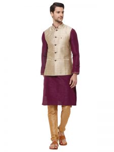 Gold Colour Brocade Modi Jacket