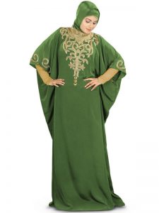 Womens Abaya Green Color Daily Wear