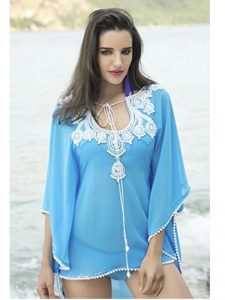 Peral Work Blue Color Hand Beaded Bikini With Cover Up