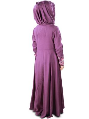 Purple Color Kid'S-Rayon Kid'S Abaya