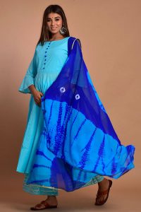 Blue Cotton Hand Block Print Kurta Plazzo Sets