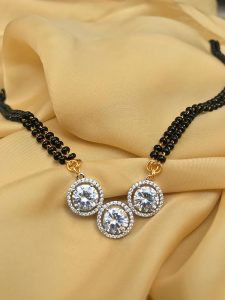 Astonishing Silver Stone Mangalsutra