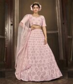 Smashing Impression Georgette Pink Lehenga Choli